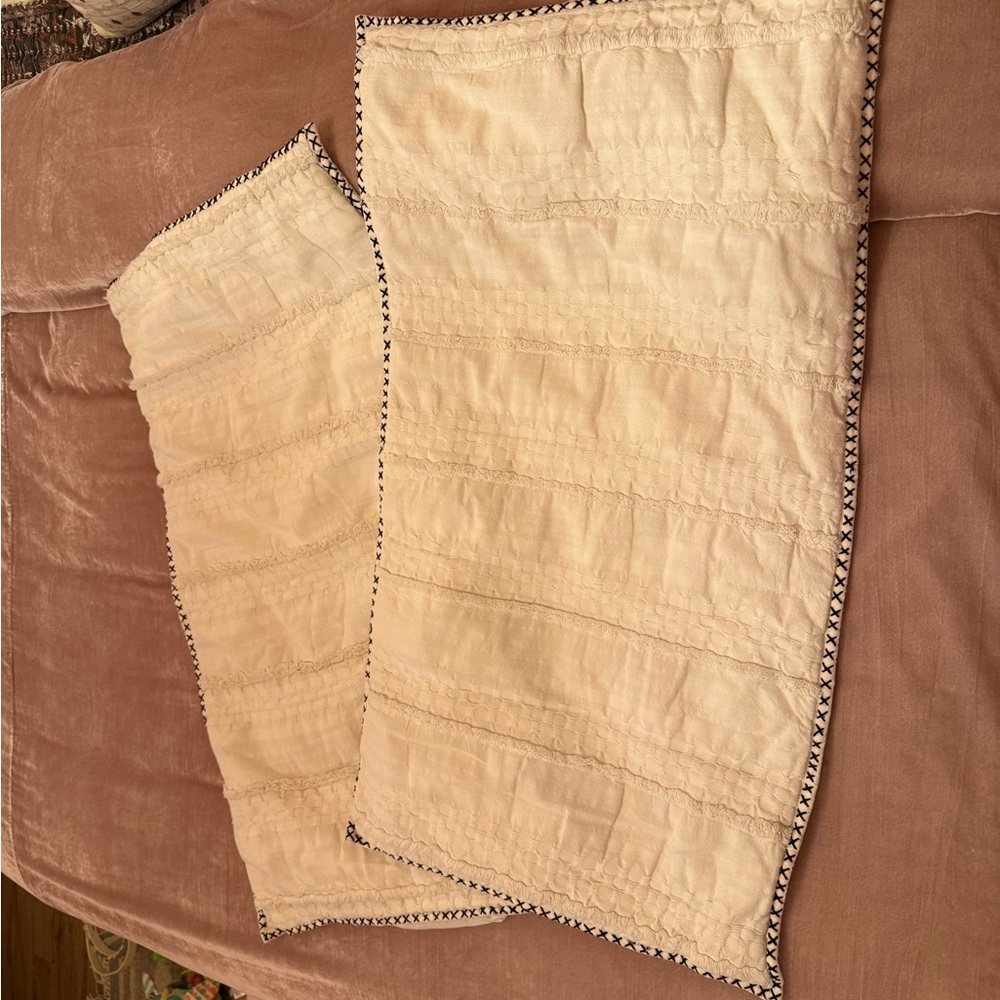 Handcrafted Beige Quilted Pillow Shams